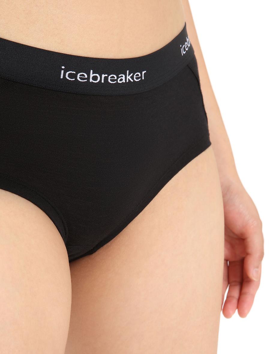 Icebreaker Merino Sprite Hot Pants Női Fehérnemű Fekete | HU 1708BEXC